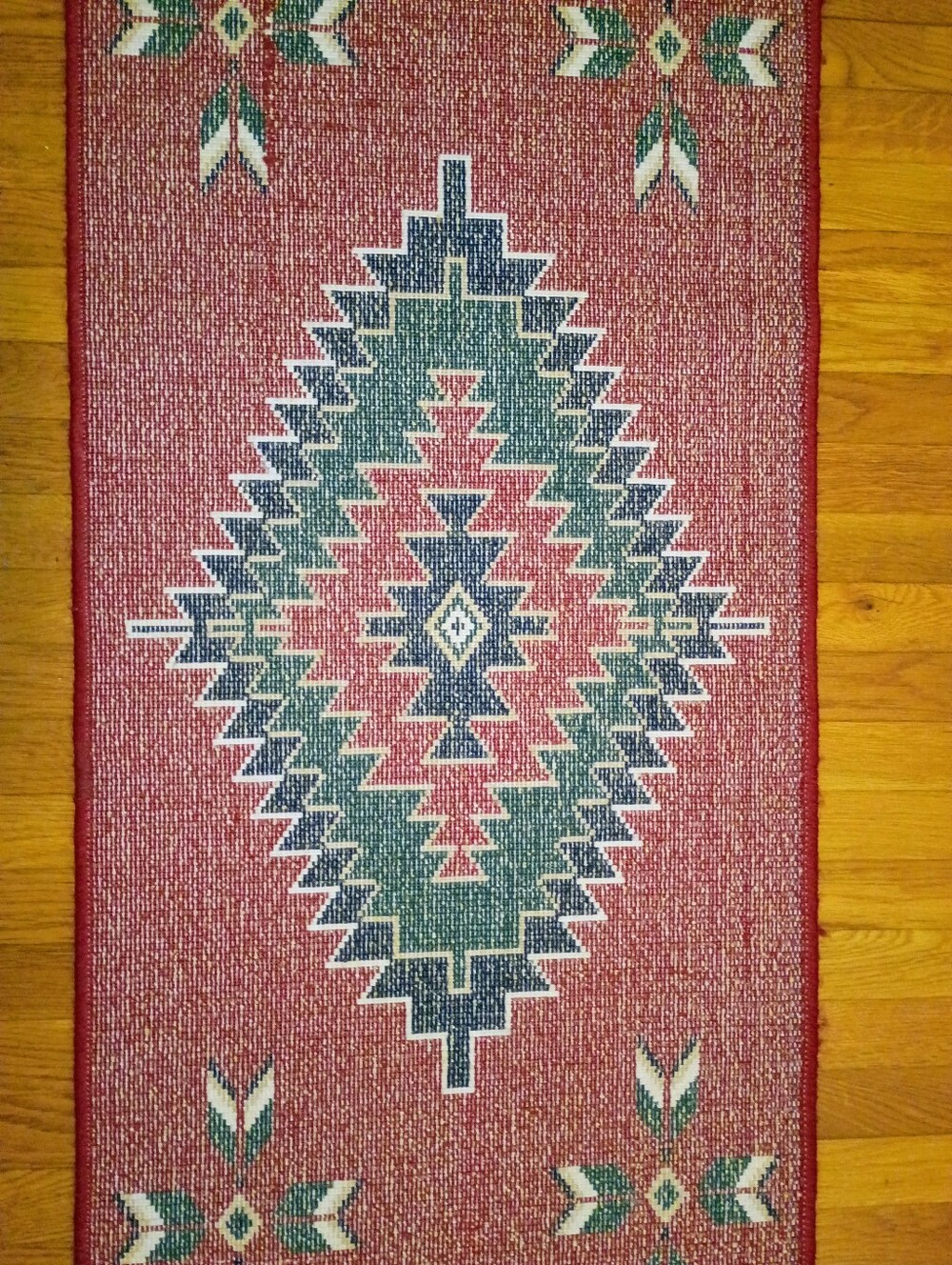 VTG Southwestern Wool‎ Navajo Runner Rug Bohemian 94" x 23" - Picture 8 of 16
